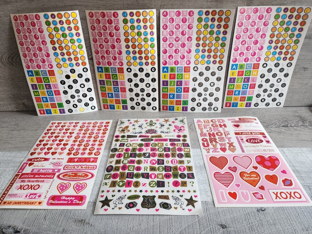 Planner Stickers Letters Hearts Scrapbook Cards Journal Making Memories New #47